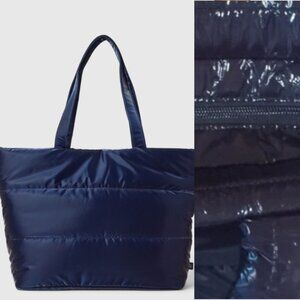 Gap Navy Blue Metallic Puffer Tote Bag